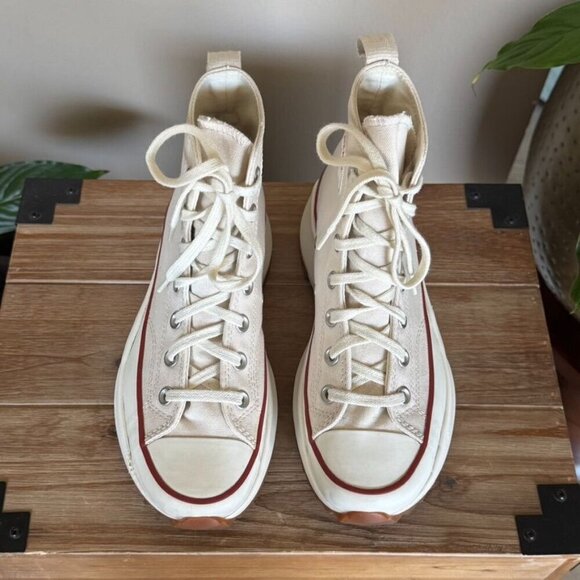 Converse Run Star Hike High in Parchment Gum Honey Platform Sneaker Size 7.5 - Picture 3 of 16
